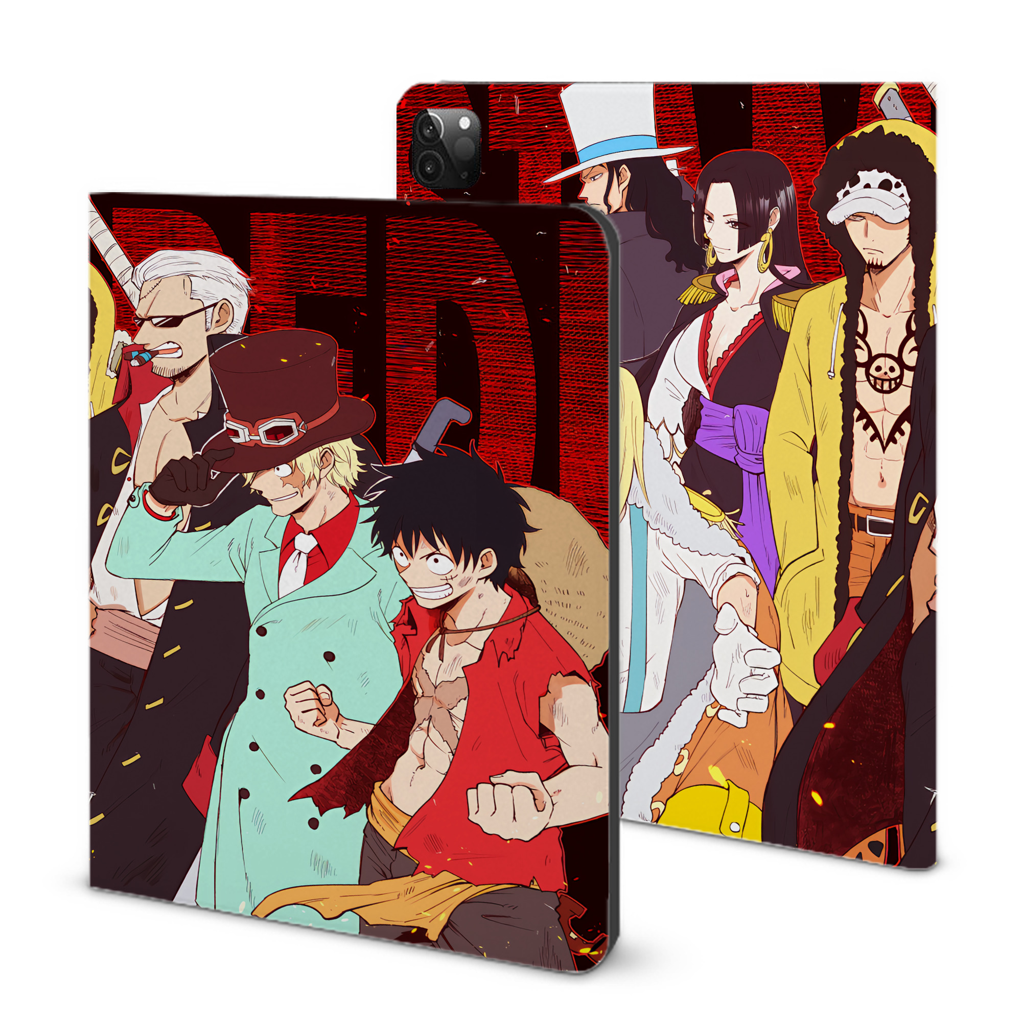（画像用） ワンピース ONE PIECE IPadケース ペンホルダー付き ブックスタイルデザイン